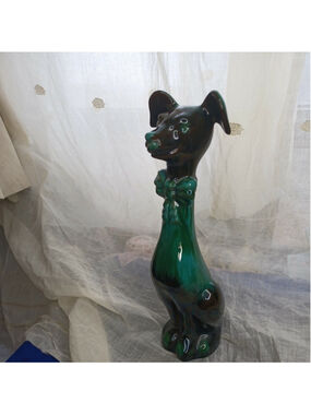 Vintage Blue Mountain Pottery BMP Large Sitting Dog with Bow Tie